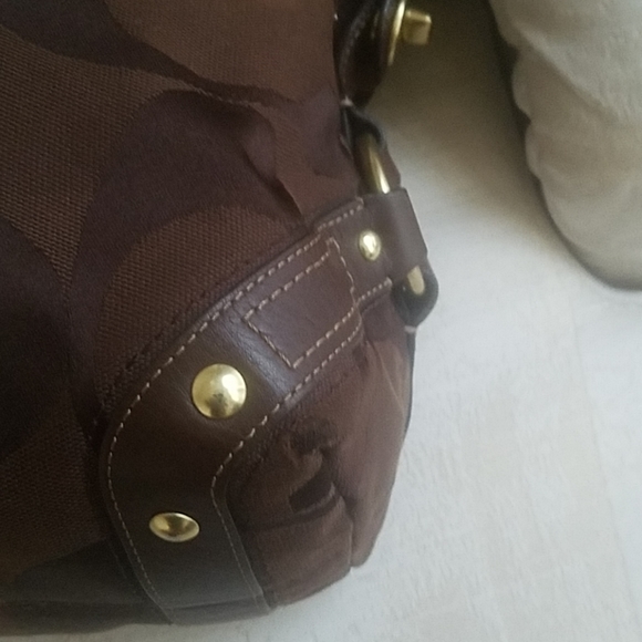 Coach brown signature canvas shoulder bag - Picture 5 of 8